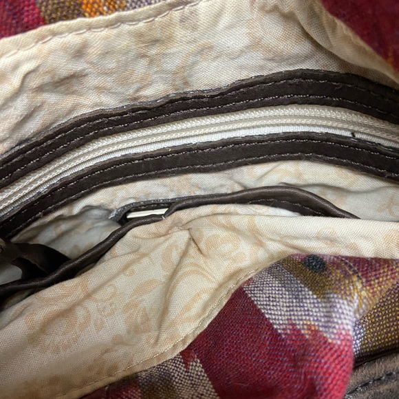 BRYNA Nicole High End AZTEC Blanket Pattern & Leather Hobo MINTY Shoulder Bag - Picture 5 of 13